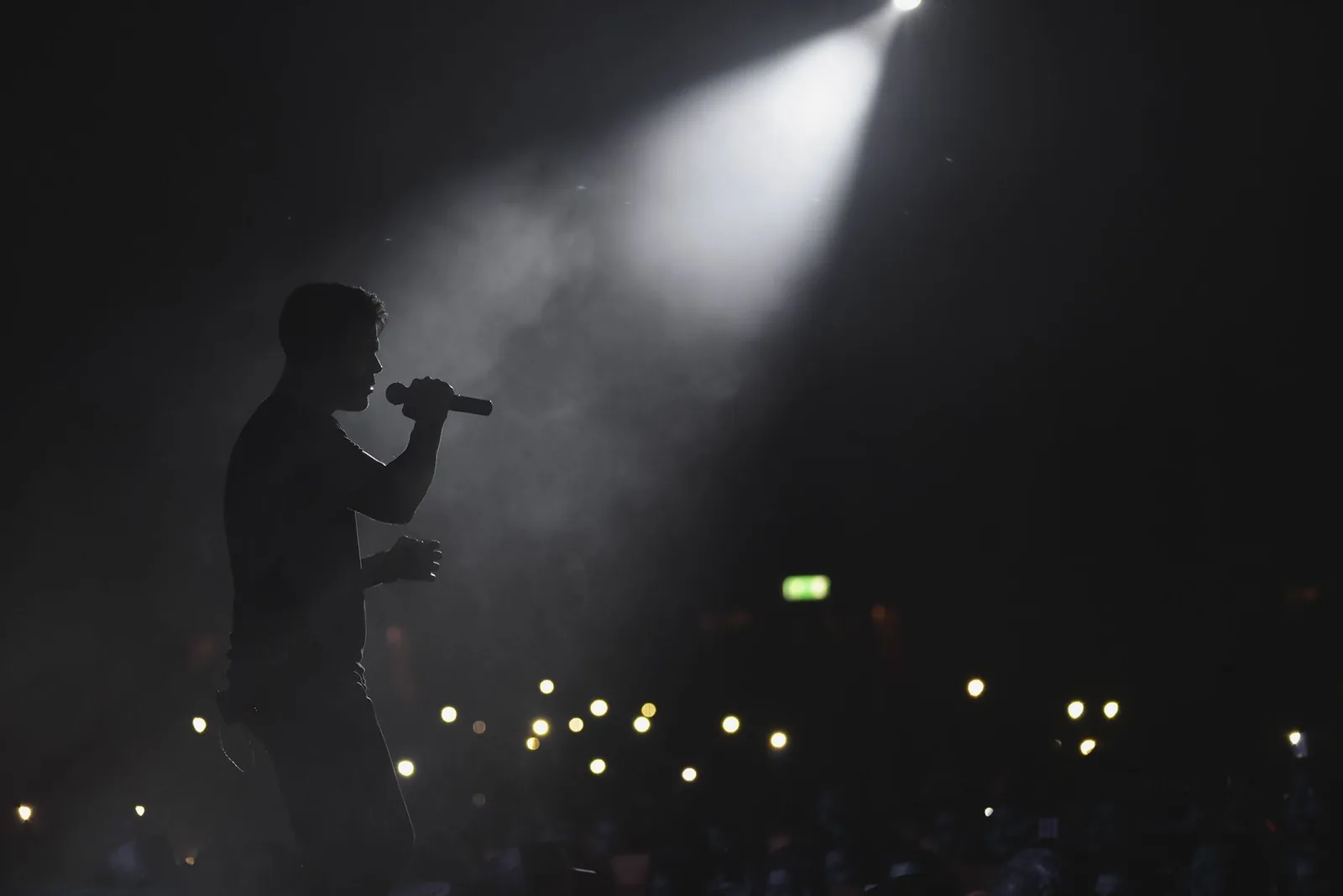 Live music performance under warm golden stage lights